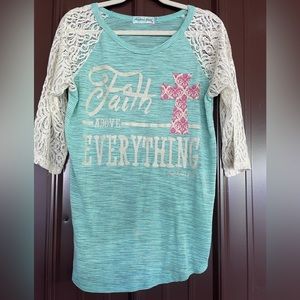 Southern Grace Lace sleeve Raglan